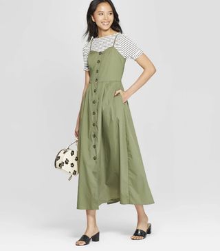 Who What Wear x Target + V-Neck Button-Down Maxi Dress