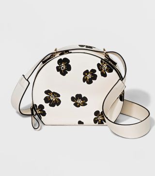Who What Wear + Floral Halfmoon Box Crossbody Bag