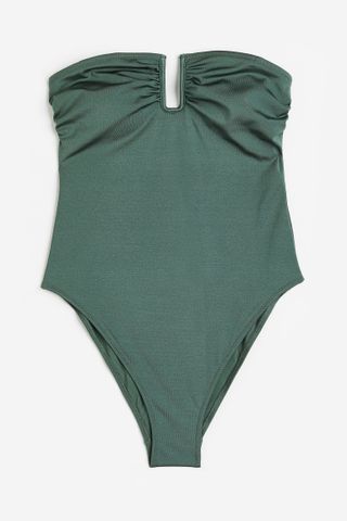 H&M + High Leg Bandeau Swimsuit