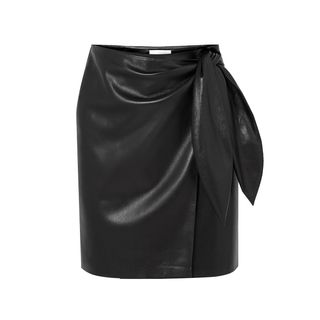 Nanushka + Iowa Vegan Leather Wrap Mini Skirt