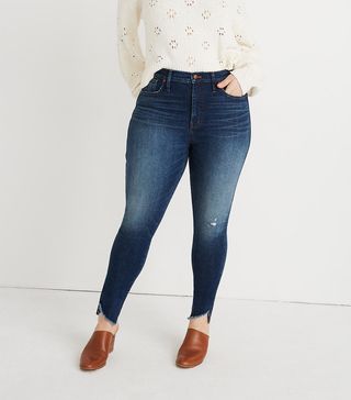 Madewell + High-Rise Skinny Jeans With Cutout Tulip Hem