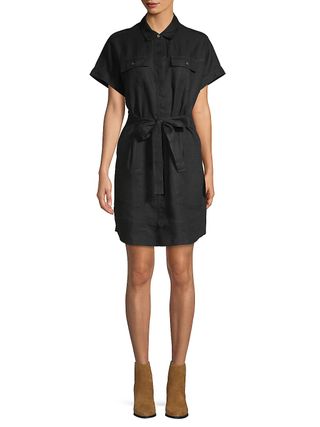 Lord 
Taylor + Tie-Front Short-Sleeve Dress