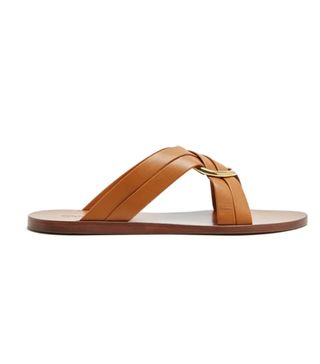 Chloé + Ring-Embellished Leather Slides