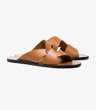 ATP Atelier + Brown Allai Cutout Leather Sandals