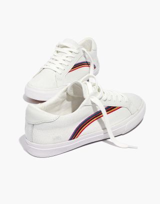 Madewell + Sidewalk Low-Top Sneakers in Rainbow Embroidered Canvas