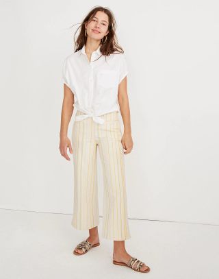 Madewell + Huston Pull-On Crop Pants in Bold Stripe