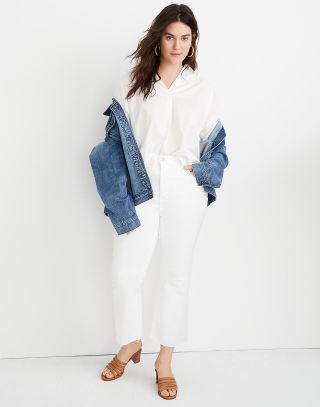 Madewell + Cali Demi-Boot Jeans in Pure White: Raw-Hem Edition