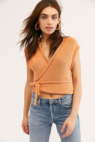 Free People + Wish You Were Here Wrap Top
