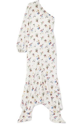 Solace London + Savon One-Shoulder Floral-Print Crepe Maxi Dress