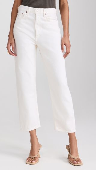 Agolde + 90s Crop: Mid Rise Loose Straight Jeans