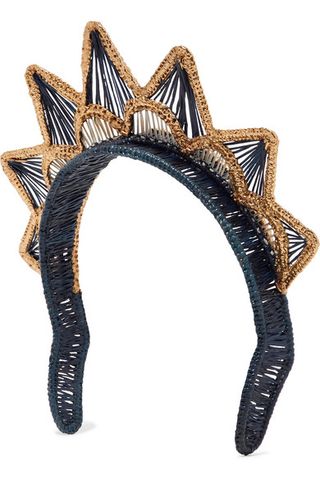 Magnetic Midnight + Gold-Dipped Woven Straw Headband