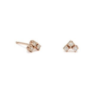 Anna Sheffield + Bea Arrow Stud Earring in Rose Gold and Champagne Diamond