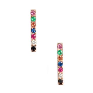 EF Collection + Diamond Rainbow Bar Stud Earrings