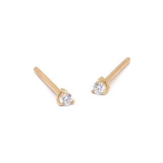 Vrai & Oro + Tiny White Diamond Studs