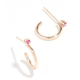 Zoe Chicco + 14k Gold Thick Huggie Hoops With Rubies
