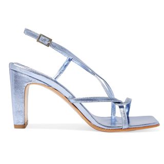 By Far + Carrie Metallic Leather Slingback Sandals