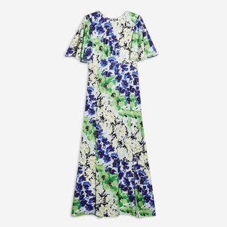 Topshop + Austin Floral Print Angel Sleeve Midi Dress