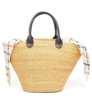 Muun + Marlene Woven Straw Leather Basket Bag