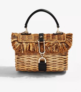 Topshop + Fringe Straw Shoulder Bag