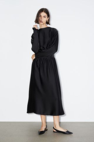 H&M + Fitted Satin Dress