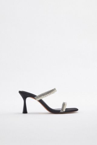 Zara + Rhinestone Heeled Sandals
