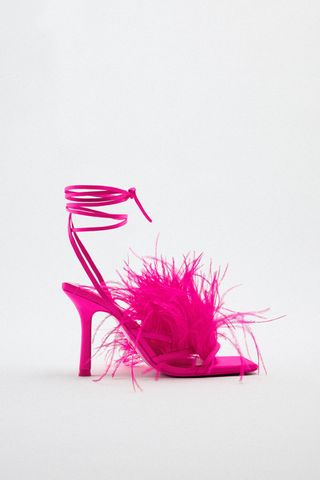 Zara + Feather High-Heeled Sandals