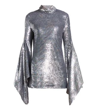 Ashish + Gaia Drape-Sleeve Sequinned Minidress