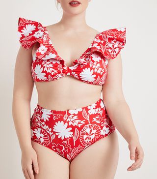 Eloquii + Drama Ruffle Bikini Top