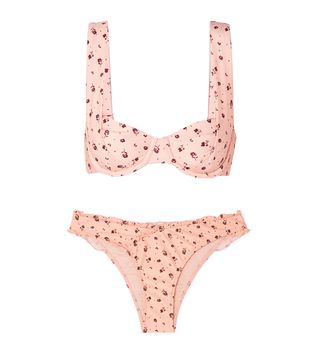 Peony + Floral-Print Underwired Bikini Top