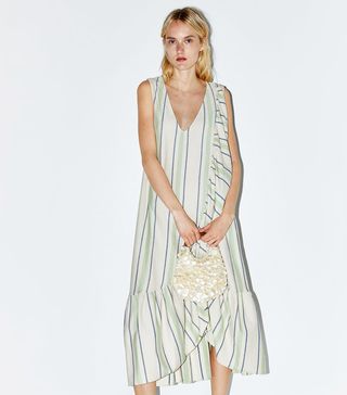 Zara + Rustic Dress With Ruffle Trim