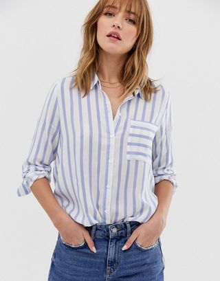 Only + Stripe Shirt With Pocket