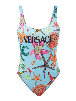 Versace + Trésor De La Mer-Print Scoop-Neck Swimsuit