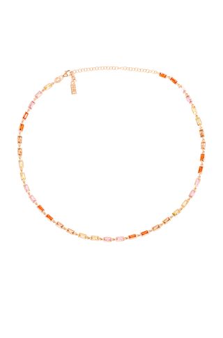 Natalie B Jewelry + CZ Baguette Tennis Necklace in Gold