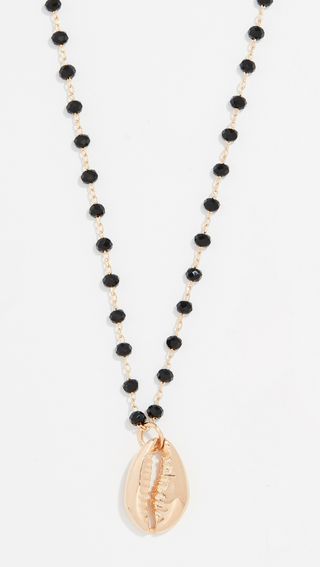 Maison Irem + Black Bead Shell Gold Necklace