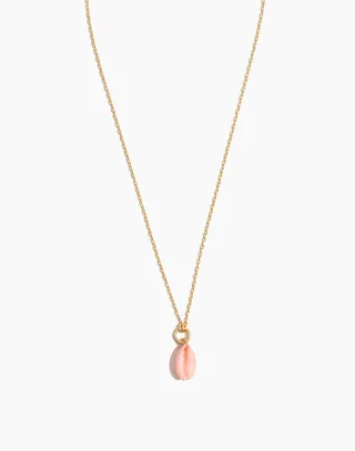 Madewell + Painted Cowrie Shell Pendant Necklace