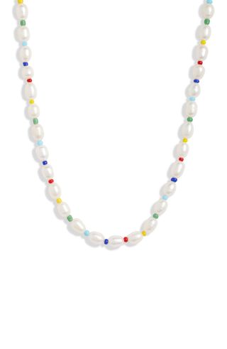 Argento Vivo + Rainbow Pearl Necklace
