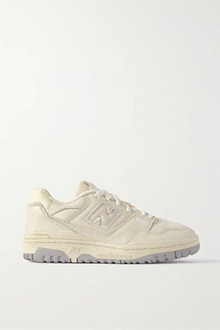New Balance + 550 Suede and Mesh-Trimmed Leather Sneakers