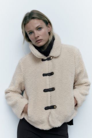 Zara + Cropped Fleece Jacket