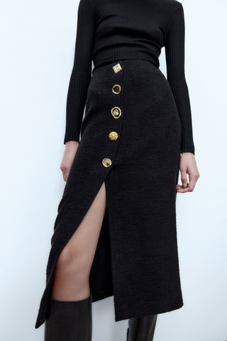 Zara + Textured Pencil Skirt