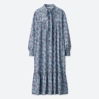 JW Anderson x Uniqlo + Gathered Long Sleeve Dress