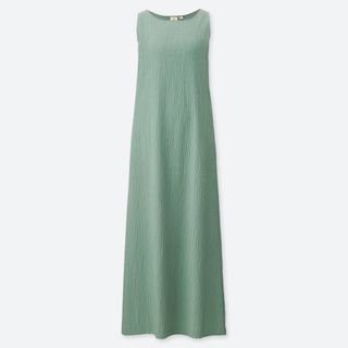 Uniqlo + Shirring Sleeveless Long Dress