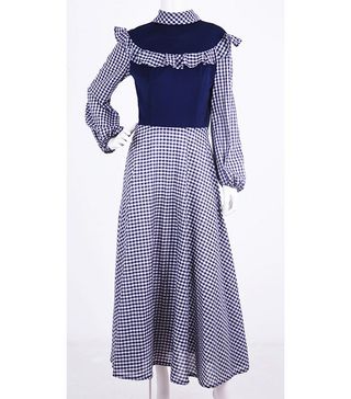Vintage + Blue Gingham Maxi Dress