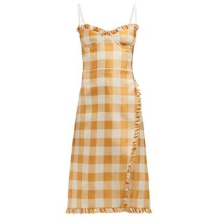 Brock Collection + Ossana Ruffle-Trimmed Checked Dress