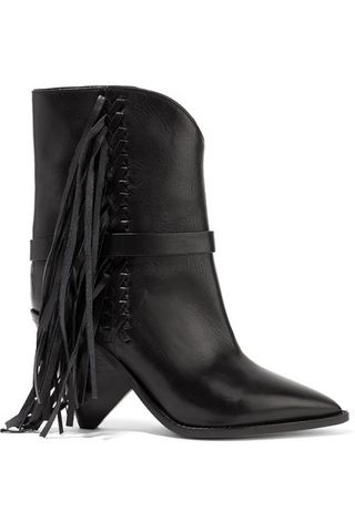 Isabel Marant + Loffen Fringed Leather Ankle Boots