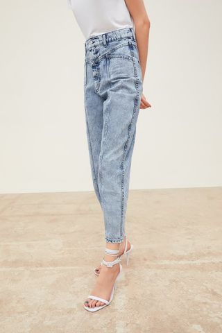 Zara + '80s Baggy Jeans in Acid Blue