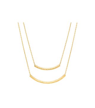 Bliss + Curved Double Layer Necklace