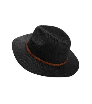 Time & Tru + Braided Band Wide Brim Fedora Straw Hat