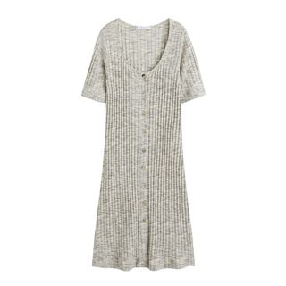 Violeta by Mango + Ribbed Buttoned Dress