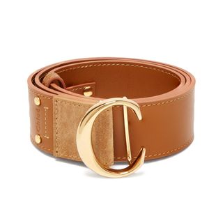 Chloé + Monogram-Buckle Leather Belt