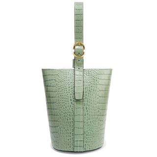 Trademark + Small Croc-Effect Leather Bag